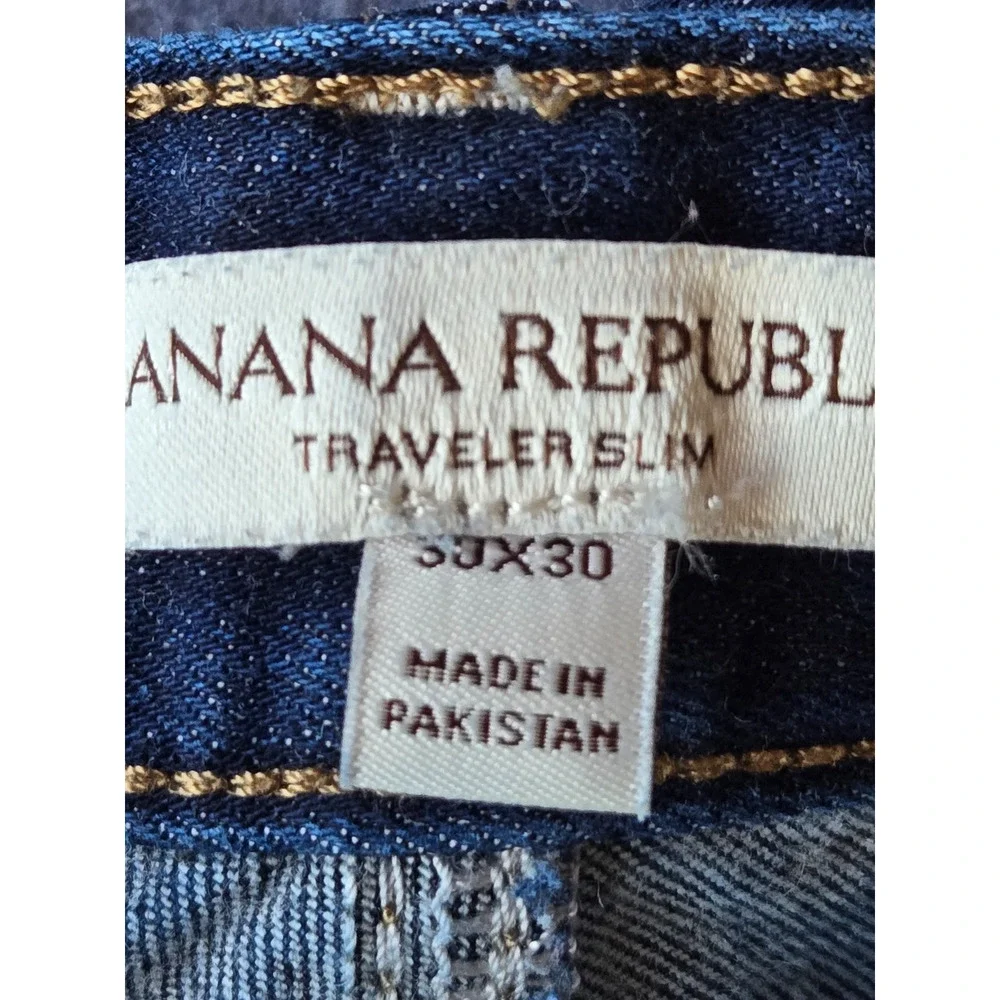 Banana Republic Men's Jeans Traveler Slim Fit Stretch Dark Blue Wash 28